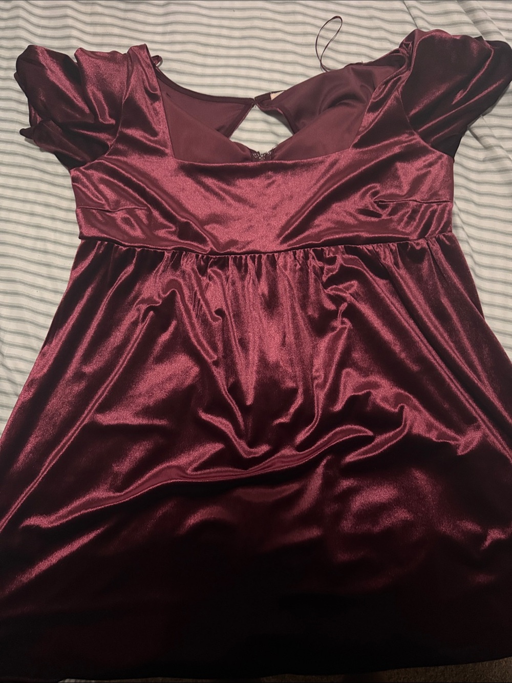 miami Satin Burgundy Mini Dress